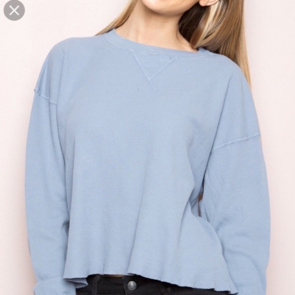 Brandy Melville Thermal Knit Long Sleeve Crop